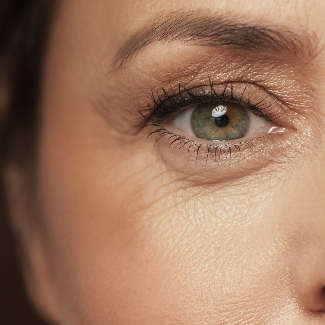 Zoomed in photo of a women's green eye